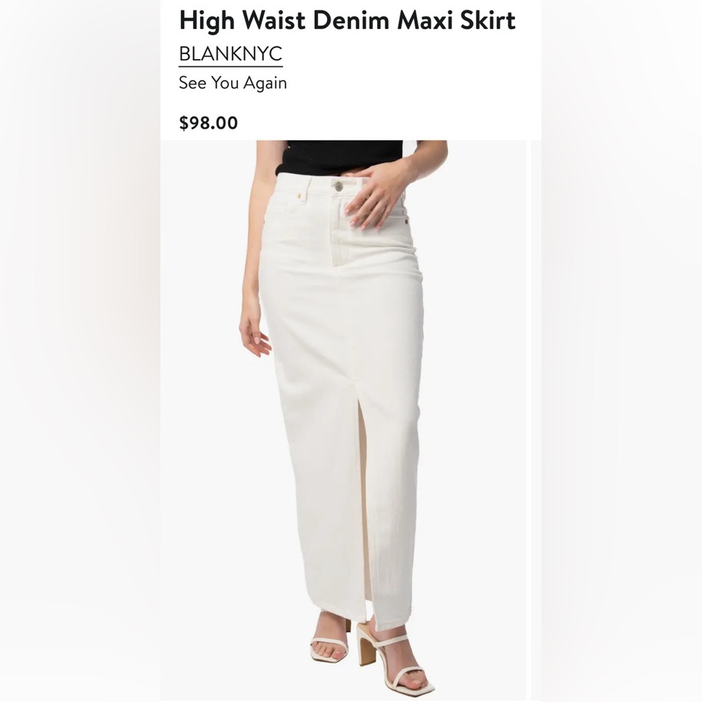 Blank NYC High Waist Denim Maxi Skirt - Size 27